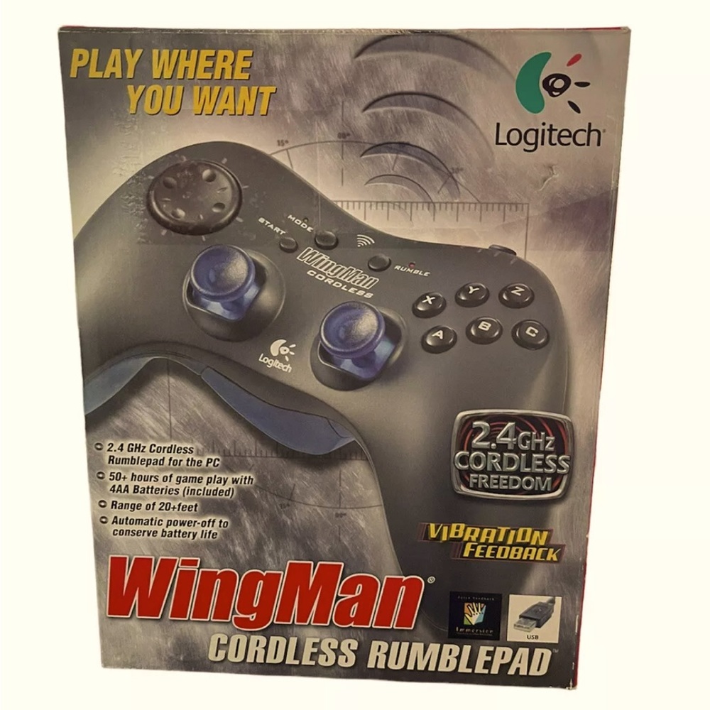 Logitech Wingman Cordless Rumblepad Wireless PC Controller.